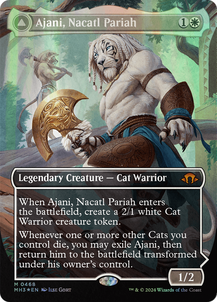 Ajani, Nacatl Pariah // Ajani, Nacatl Avenger (Borderless) (Textured Foil) [Modern Horizons 3] | Gamer Loot