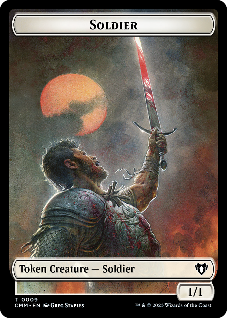 Soldier // Elephant Double-Sided Token [Commander Masters Tokens] | Gamer Loot