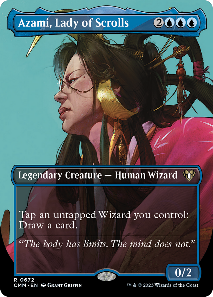 Azami, Lady of Scrolls (Borderless Profile) [Commander Masters] | Gamer Loot