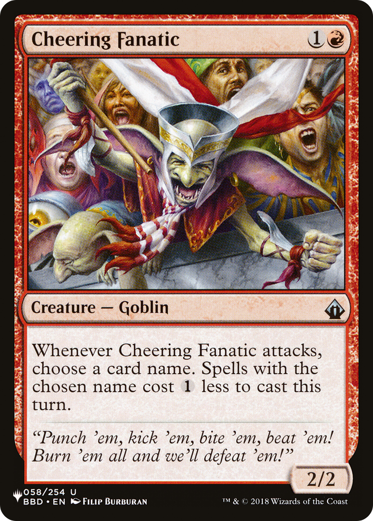 Cheering Fanatic [The List Reprints] | Gamer Loot