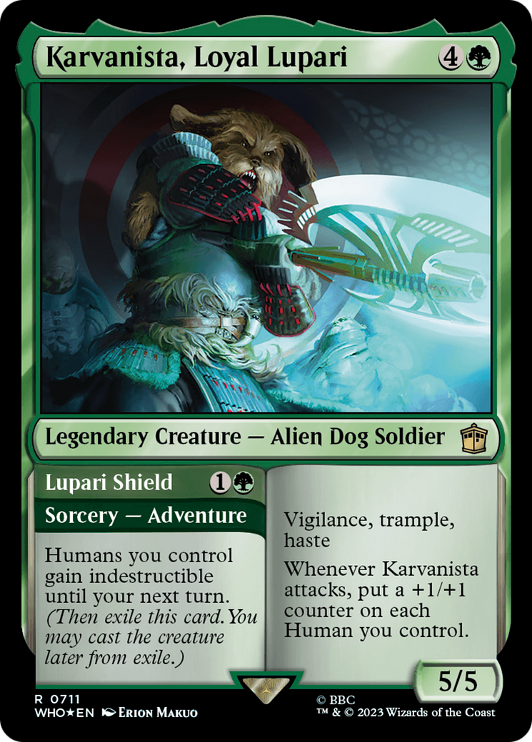 Karvanista, Loyal Lupari // Lupari Shield (Surge Foil) [Doctor Who] | Gamer Loot