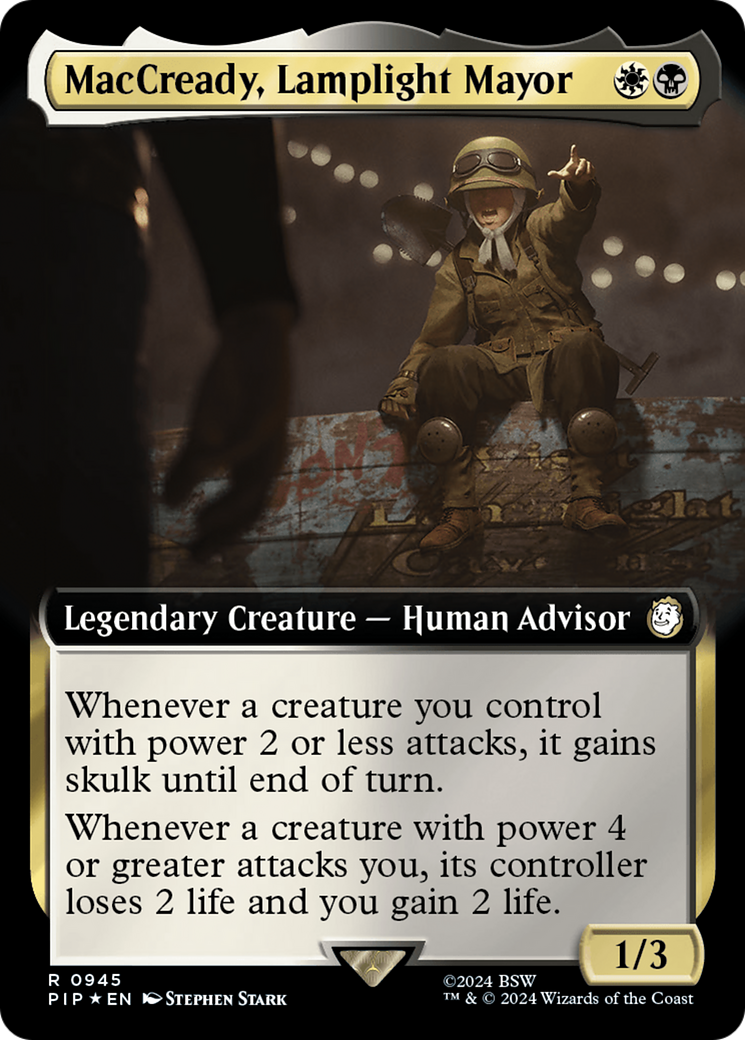 MacCready, Lamplight Mayor (Extended Art) (Surge Foil) [Fallout] | Gamer Loot