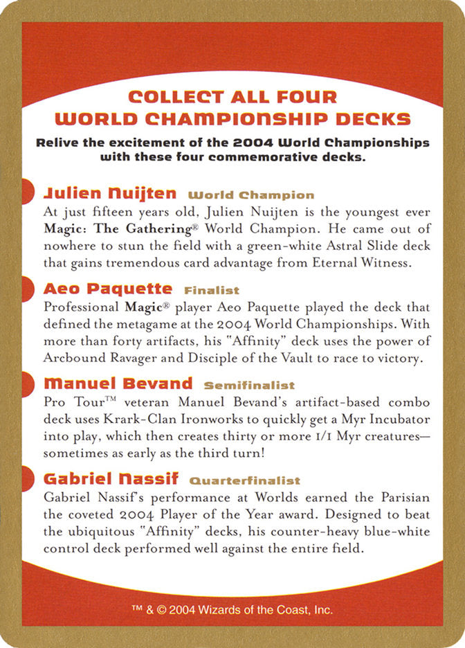 2004 World Championships Ad [World Championship Decks 2004] | Gamer Loot