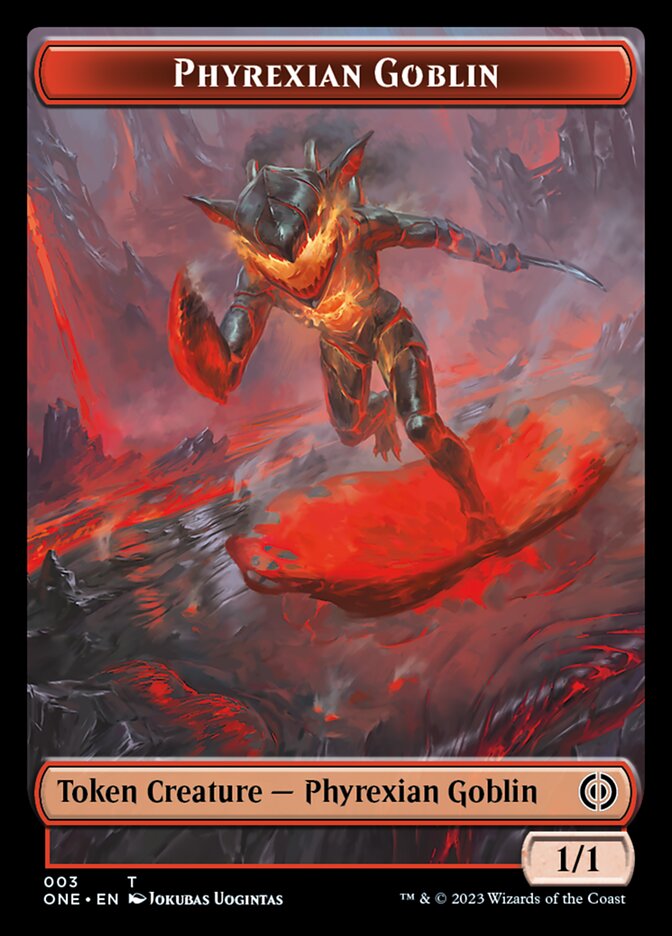 Rebel // Phyrexian Goblin Double-Sided Token [Phyrexia: All Will Be One Tokens] | Gamer Loot