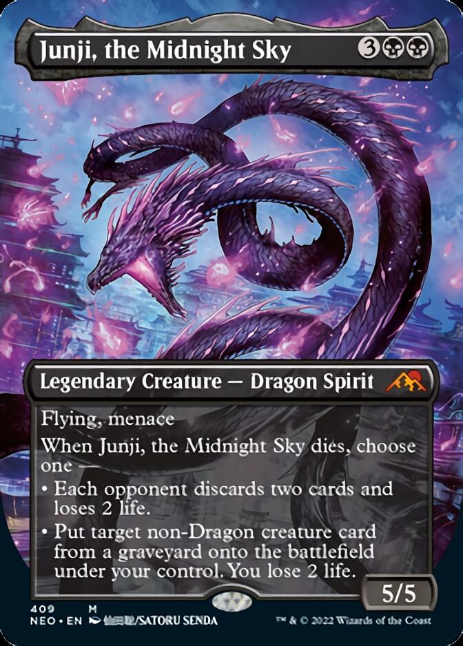 Junji, the Midnight Sky (Borderless Alternate Art) [Kamigawa: Neon Dynasty] | Gamer Loot