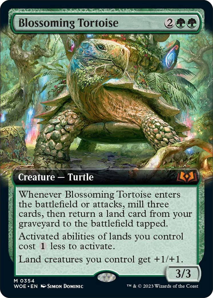 Blossoming Tortoise (Extended Art) [Wilds of Eldraine] | Gamer Loot