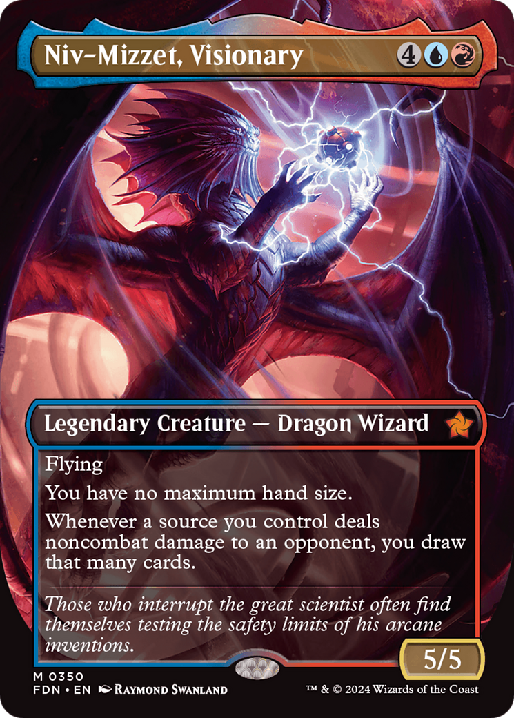 Niv-Mizzet, Visionary (Borderless) [Foundations] | Gamer Loot