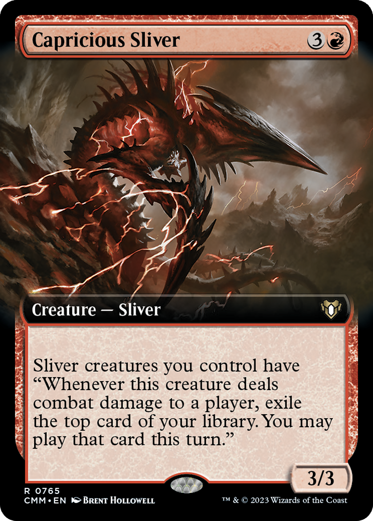 Capricious Sliver (Extended Art) [Commander Masters] | Gamer Loot