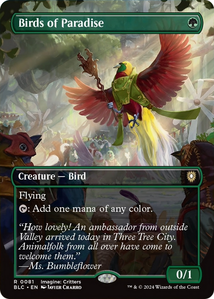 Birds of Paradise (Borderless) [Bloomburrow Commander] | Gamer Loot