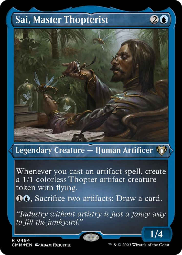 Sai, Master Thopterist (Foil Etched) [Commander Masters] | Gamer Loot