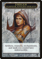 Emblem - Elspeth, Knight-Errant // Soldier Double-Sided Token [Modern Event Deck 2014 Tokens] | Gamer Loot