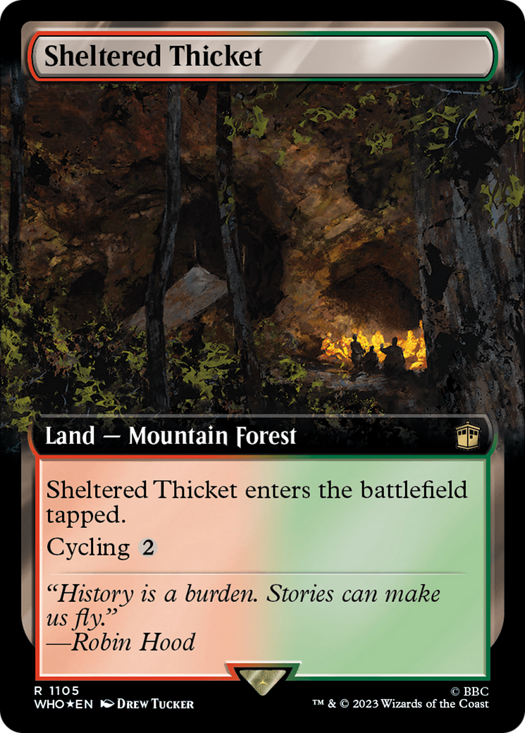 Sheltered Thicket (Extended Art) (Surge Foil) [Doctor Who] | Gamer Loot