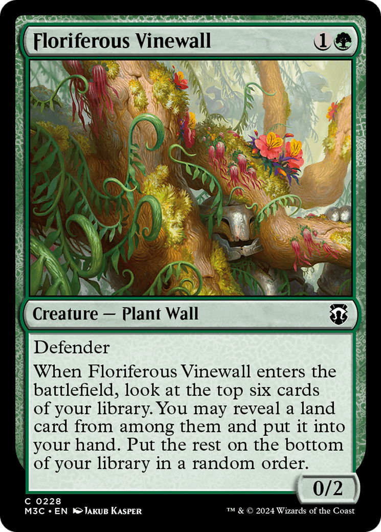 Floriferous Vinewall (Ripple Foil) [Modern Horizons 3 Commander] | Gamer Loot