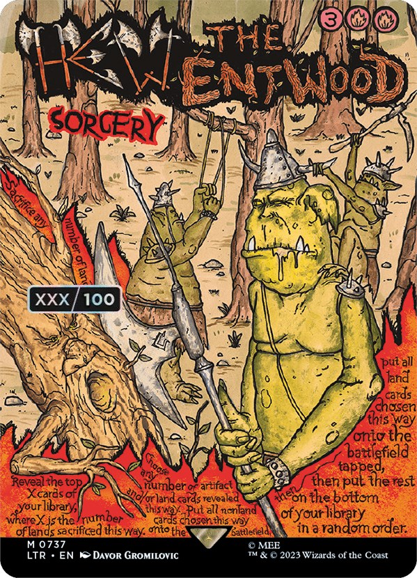 Hew the Entwood (Borderless Poster) (Serialized) [The Lord of the Rings: Tales of Middle-Earth] | Gamer Loot