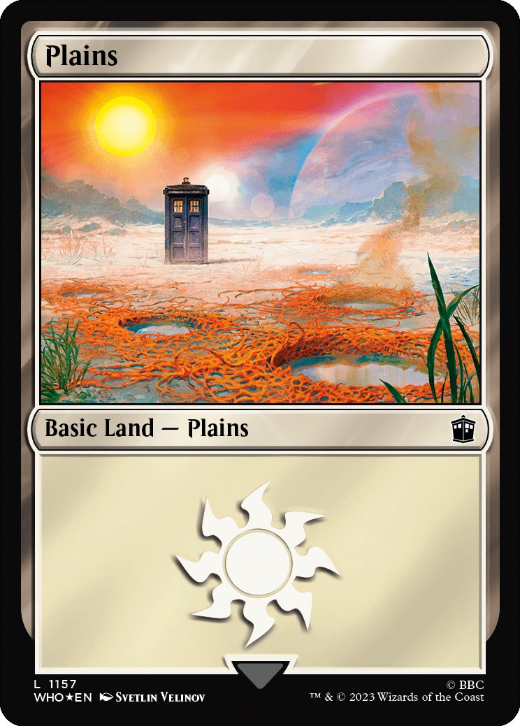 Plains (1157) (Surge Foil) [Doctor Who] | Gamer Loot