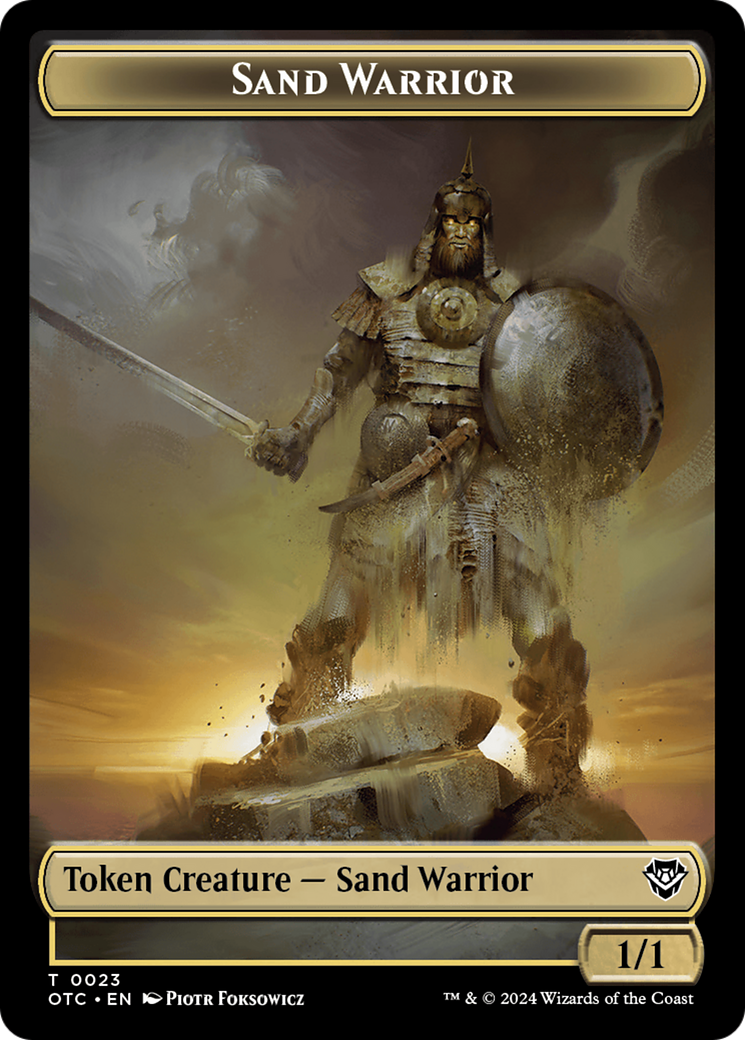 Plant // Sand Warrior Double-Sided Token [Outlaws of Thunder Junction Commander Tokens] | Gamer Loot