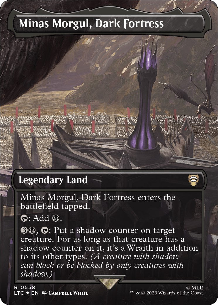 Minas Morgul, Dark Fortress (Borderless) (Surge Foil) [The Lord of the Rings: Tales of Middle-Earth Commander] | Gamer Loot