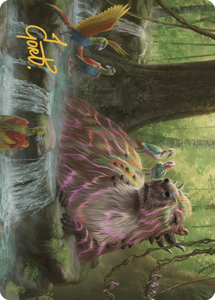 Basking Capybara Art Card (Gold-Stamped Signature) [The Lost Caverns of Ixalan Art Series] | Gamer Loot