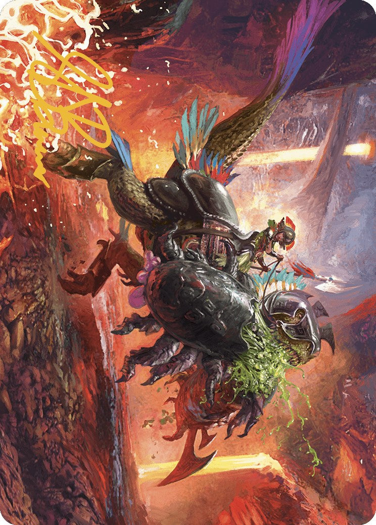 Triumphant Chomp Art Card (Gold-Stamped Signature) [The Lost Caverns of Ixalan Art Series] | Gamer Loot
