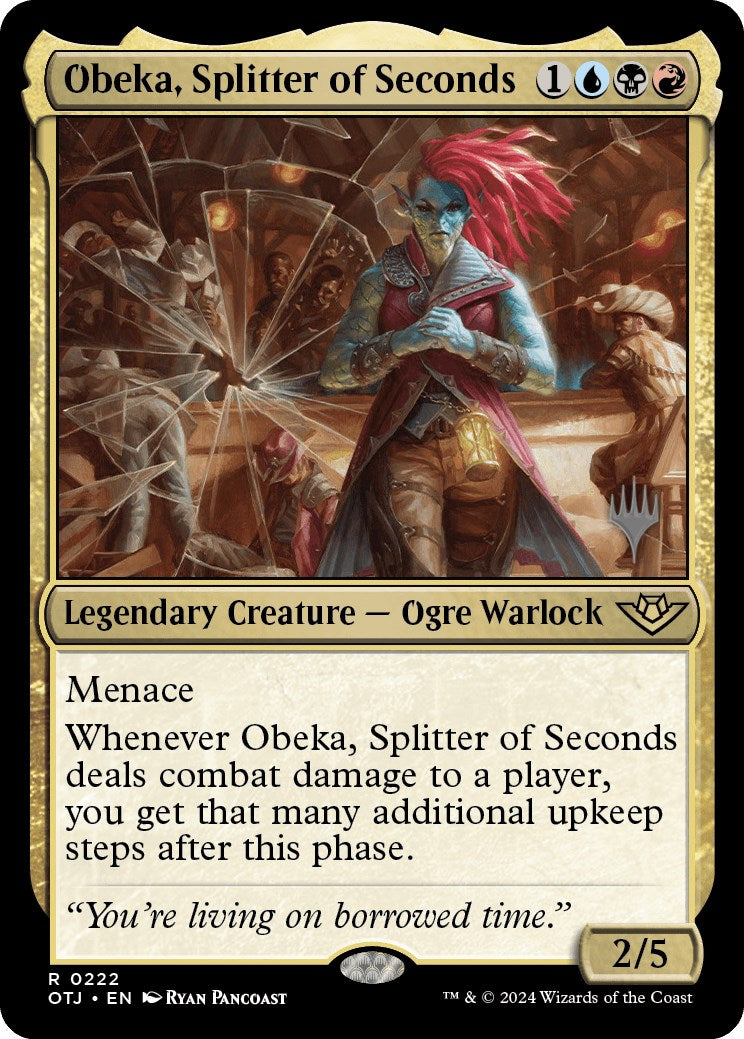 Obeka, Splitter of Seconds (Promo Pack) [Outlaws of Thunder Junction Promos] | Gamer Loot