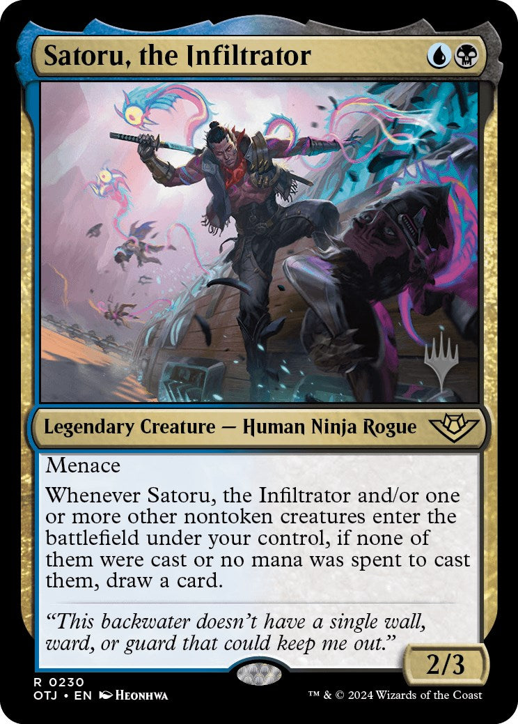 Satoru, the Infiltrator (Promo Pack) [Outlaws of Thunder Junction Promos] | Gamer Loot