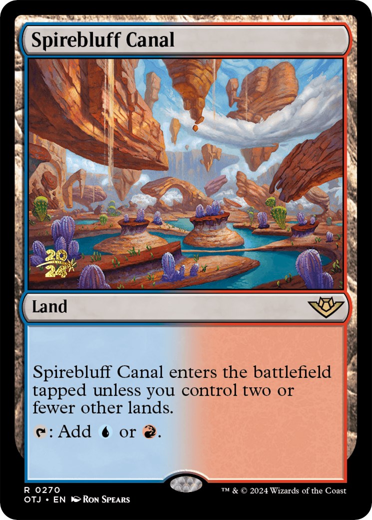 Spirebluff Canal (OTJ) [Outlaws of Thunder Junction Prerelease Promos] | Gamer Loot