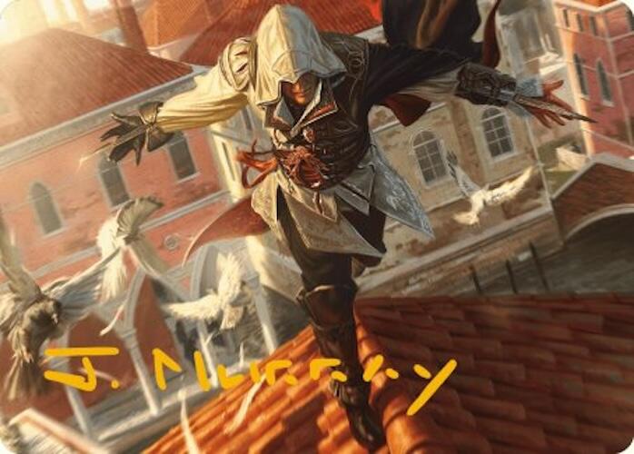 Ezio, Blade of Vengeance Art Card (Gold-Stamped Signature) [Assassin's Creed Art Series] | Gamer Loot