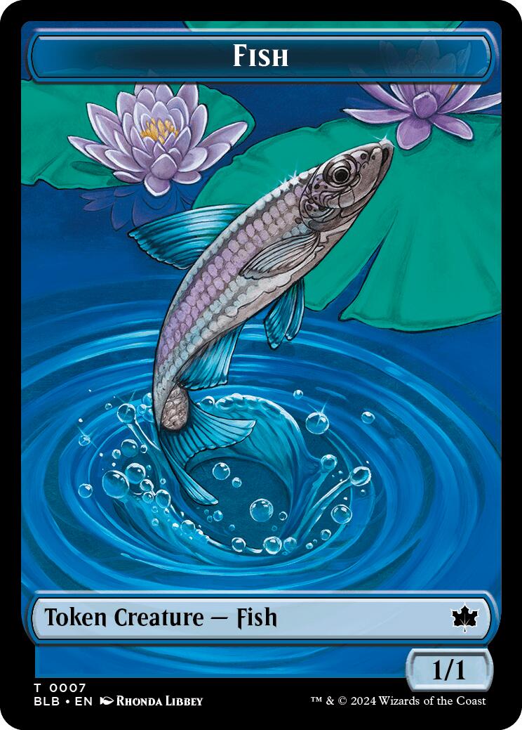 Bird (011) // Fish Double-Sided Token [Bloomburrow Commander Tokens] | Gamer Loot