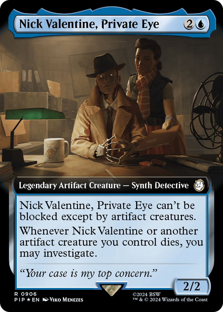 Nick Valentine, Private Eye (Extended Art) (Surge Foil) [Fallout] | Gamer Loot