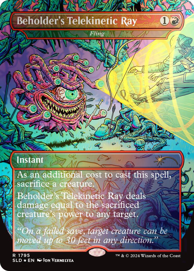 Beholder's Telekinetic Ray - Fling (Rainbow Foil) [Secret Lair Drop Series] | Gamer Loot