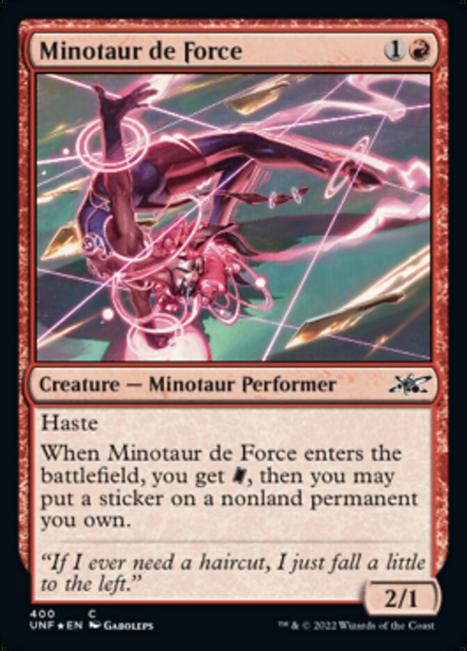 Minotaur de Force (Galaxy Foil) [Unfinity] | Gamer Loot