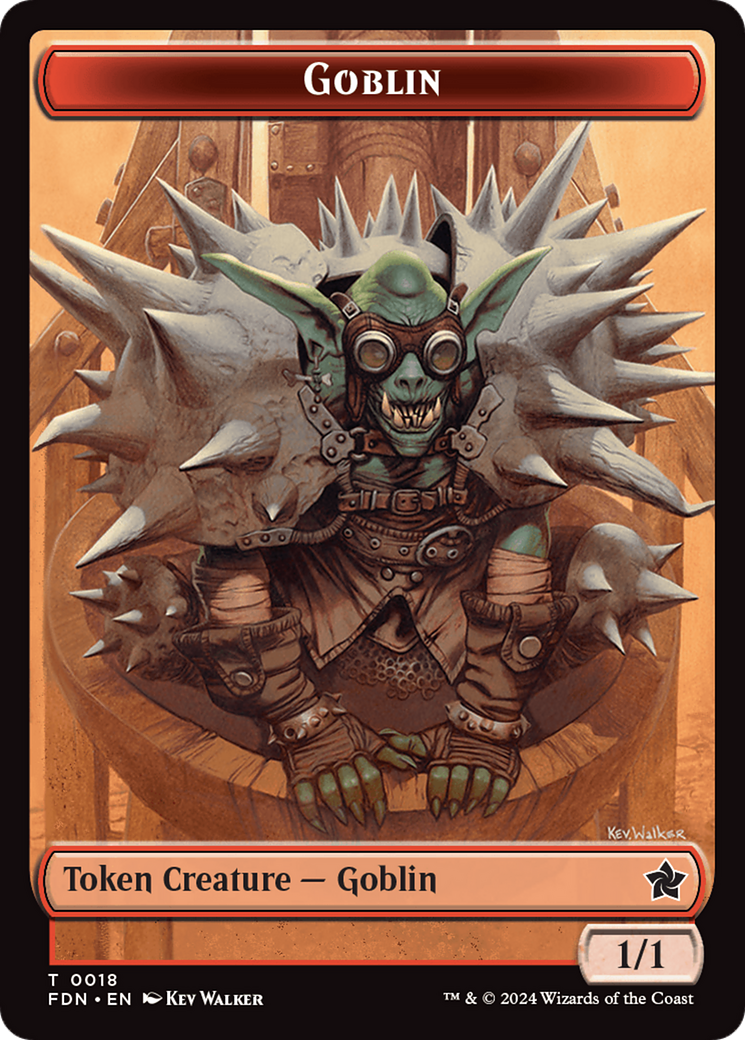 Goblin // Treasure Double-Sided Token [Foundations Tokens] | Gamer Loot