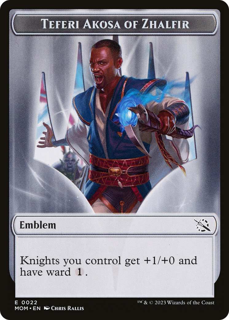 Treasure (21) // Teferi Akosa of Zhalfir Emblem Double-Sided Token [March of the Machine Tokens] | Gamer Loot