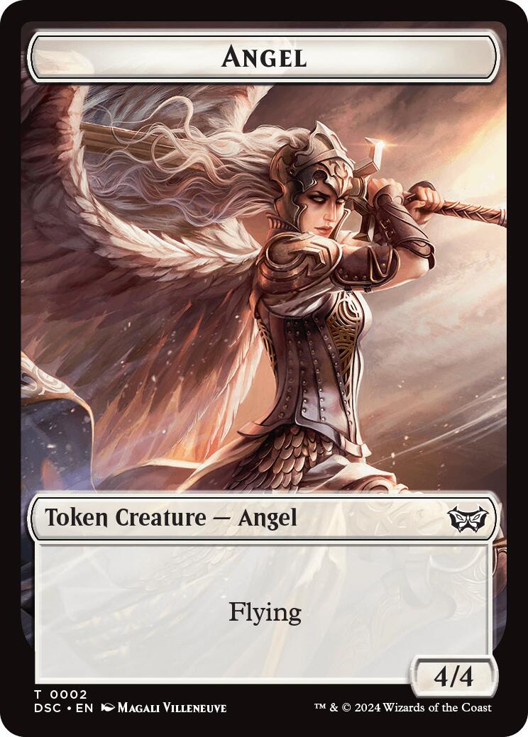 Angel // Treasure Double-Sided Token [Duskmourn: House of Horror Commander Tokens] | Gamer Loot