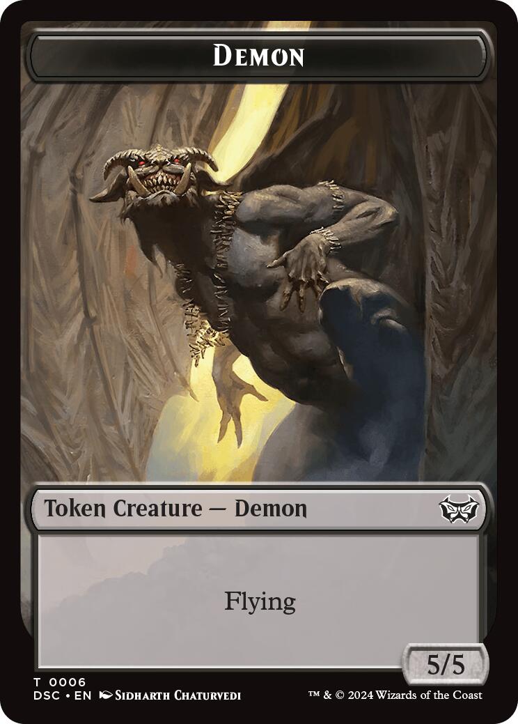 Demon // Bird Double-Sided Token [Duskmourn: House of Horror Commander Tokens] | Gamer Loot