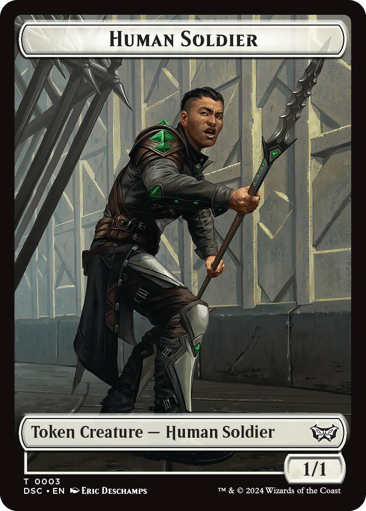 Human soldier // Scarecrow Double-Sided Token [Duskmourn: House of Horror Commander Tokens] | Gamer Loot