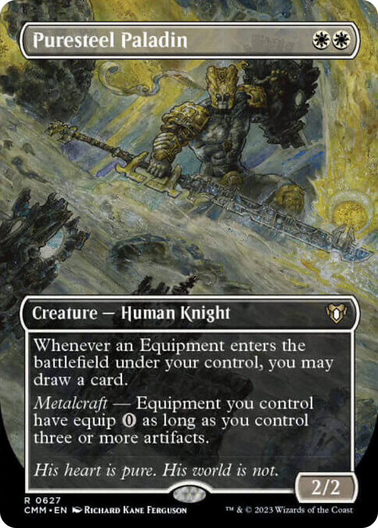 Puresteel Paladin (Borderless Alternate Art) [Commander Masters] | Gamer Loot