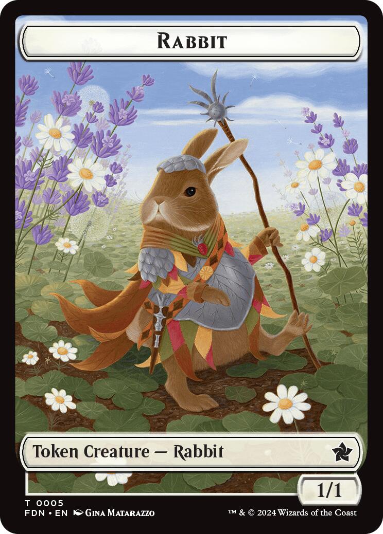 Rabbit // Soldier Double-Sided Token [Foundations Tokens] | Gamer Loot