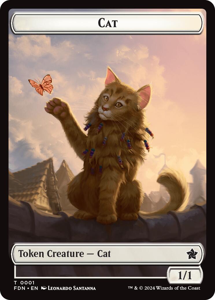 Spirit // Cat (0001) Doubled-Sided Token [Foundations Tokens] | Gamer Loot