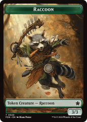 Elf Warrior // Raccoon Doubled-Sided Token [Foundations Tokens] | Gamer Loot