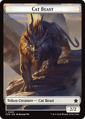 Cat Beast // Dragon (0017) Double-Sided Token [Foundations Tokens] | Gamer Loot