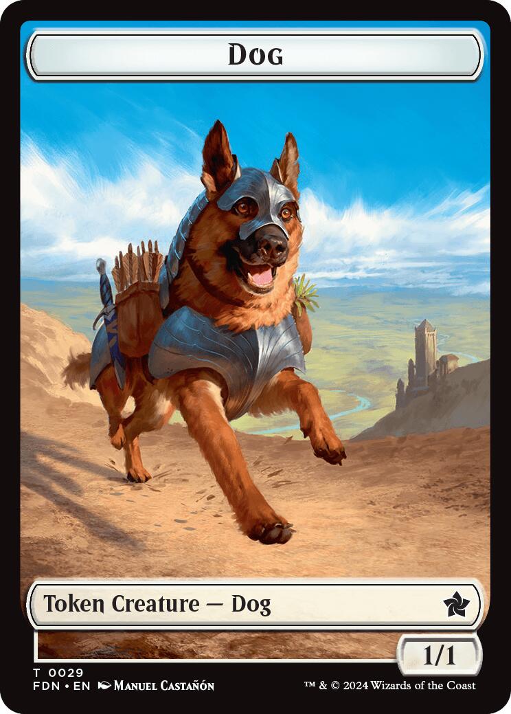 Dog // Beast (0033) Double-Sided Token [Foundations Tokens] | Gamer Loot