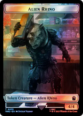 Alien Rhino // Beast Double-Sided Token (Surge Foil) [Doctor Who Tokens] | Gamer Loot