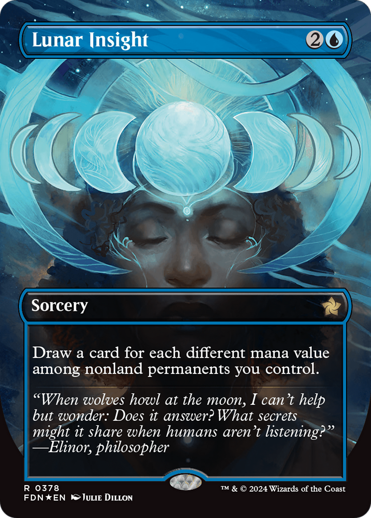 Lunar Insight (Borderless) (Mana Foil) [Foundations] | Gamer Loot