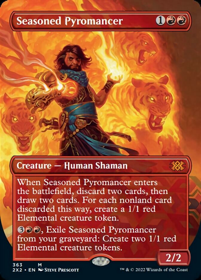 Seasoned Pyromancer (Borderless Alternate Art) [Double Masters 2022] | Gamer Loot