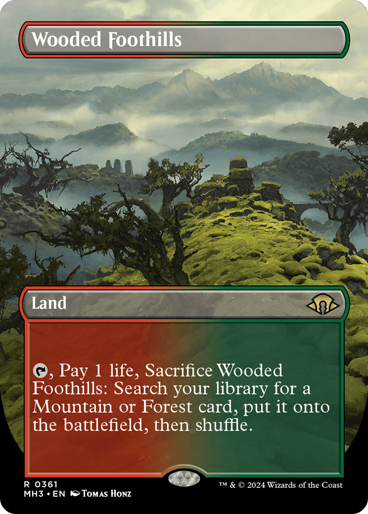 Wooded Foothills (Borderless) [Modern Horizons 3] | Gamer Loot