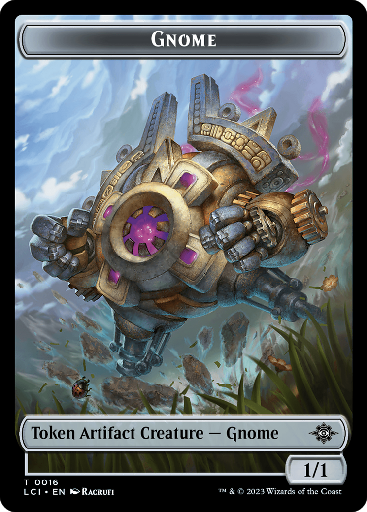 Gnome // Dinosaur (0010) Double-Sided Token [The Lost Caverns of Ixalan Tokens] | Gamer Loot