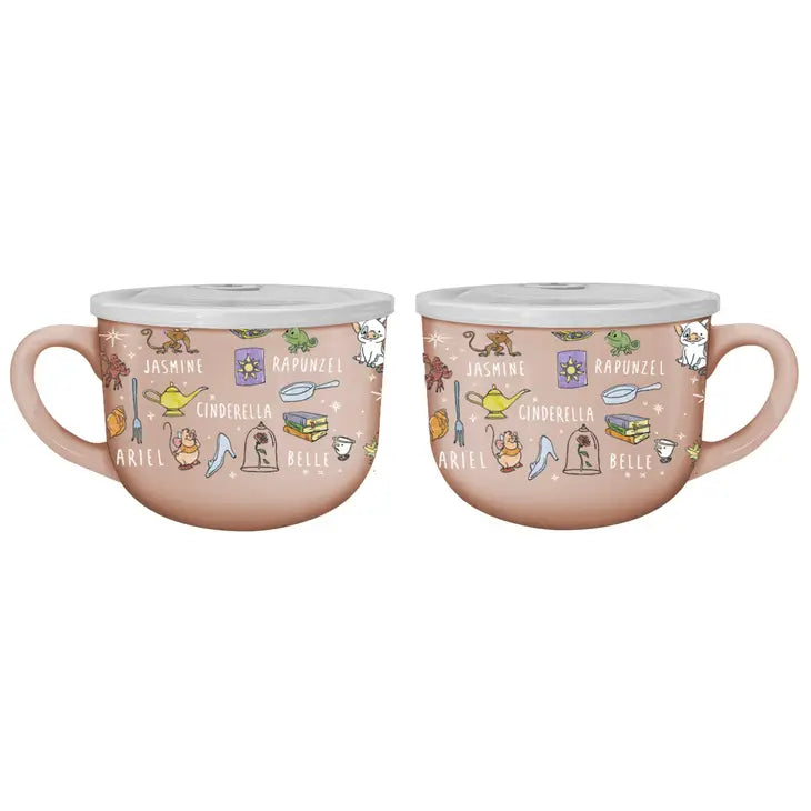 Disney Princess 24oz Ceramic Soup Mug w/ Vented Plastic Lid | Gamer Loot