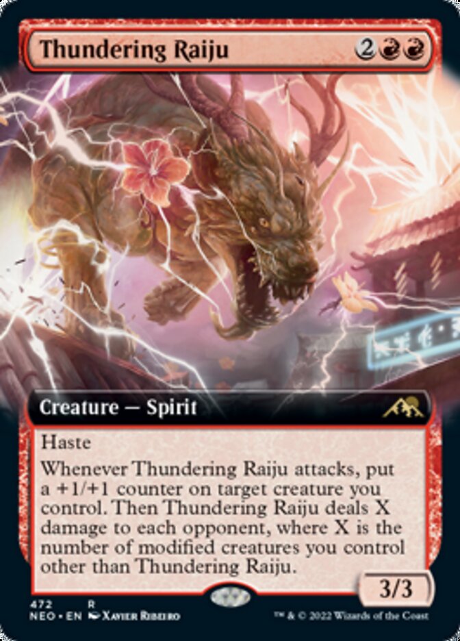 Thundering Raiju (Extended Art) [Kamigawa: Neon Dynasty] | Gamer Loot