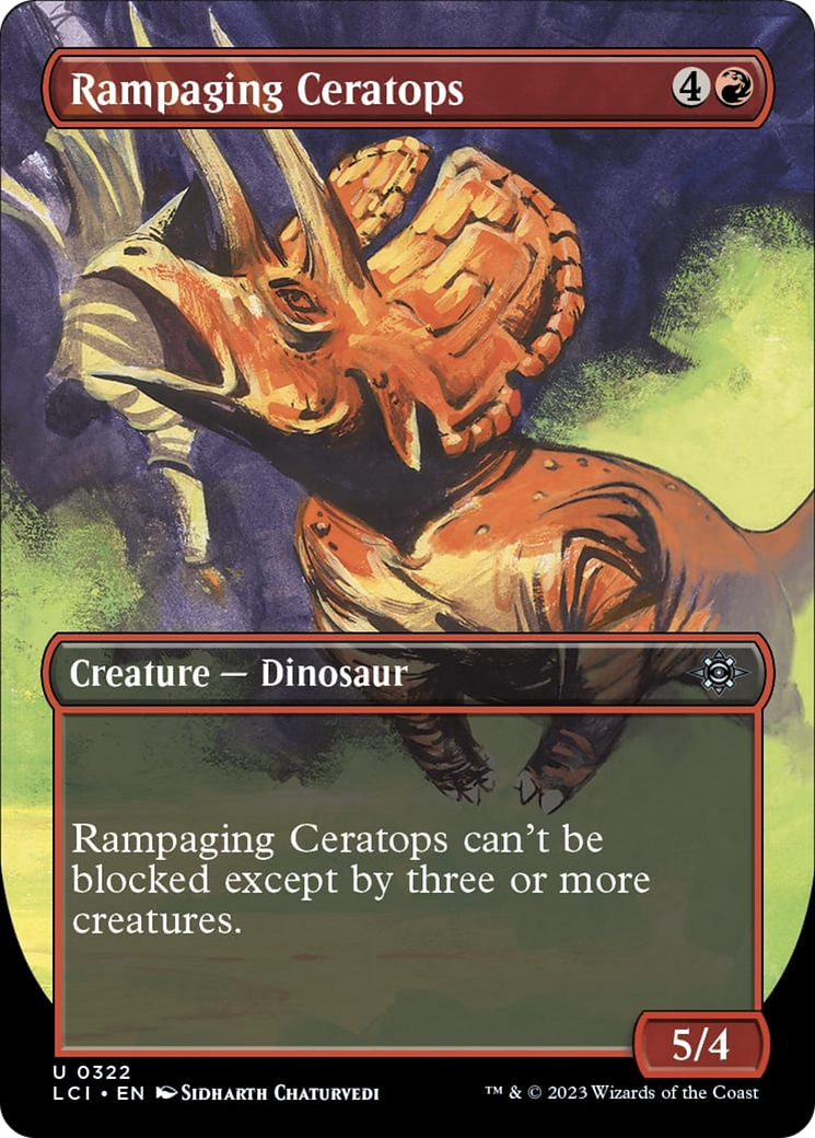 Rampaging Ceratops (Borderless) [The Lost Caverns of Ixalan] | Gamer Loot